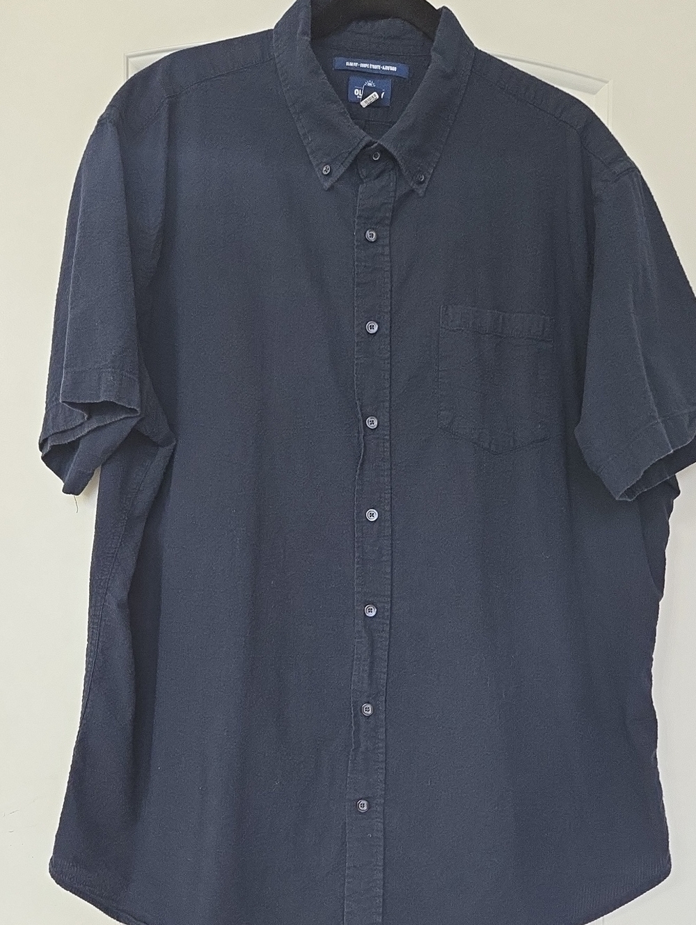 Old Navy Navy Short-Sleeve Button-Down Shirt